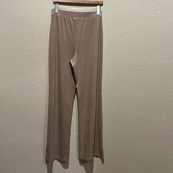 NWT Zara Long Knit Glitter Wide Leg Tan Lounge Pants Large - Picture 8 of 8